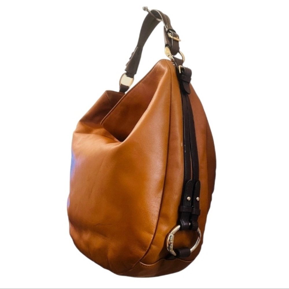 Lauren Ralph Lauren Hobo Tan Leather Women's Shoulder Bag